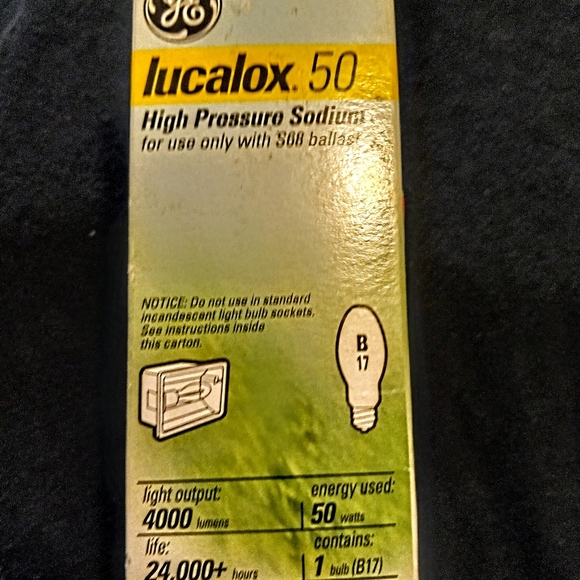 GE Lucalox 50 High Pressure Sodium Electric Bulb - Picture 2 of 6